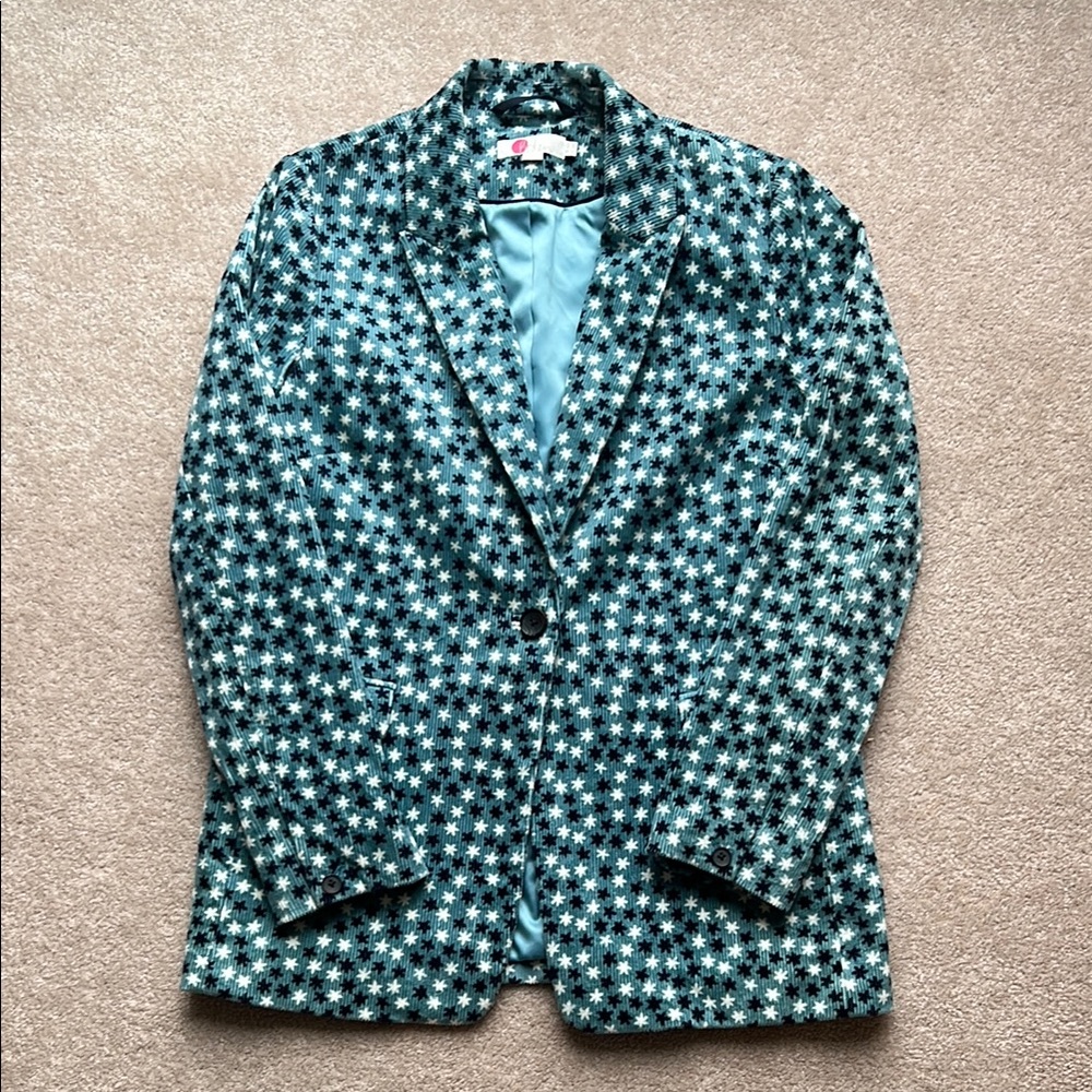Boden Blue and Black Corduroy Star Blazer